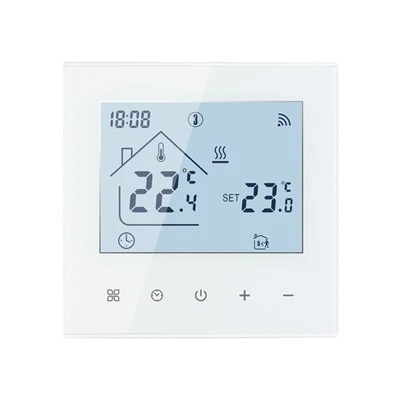 Qora/oq orqa nurli isitiladigan pol WIFI termostatni boshqaruvchisi TDR89
