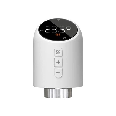Qora dumaloq ekranli Wi-Fi radiatorli boshqaruv aktuatori TRV-705WF